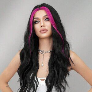 [26 INCH] Hot Pink Highlight Wig